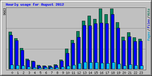 Hourly usage for August 2012