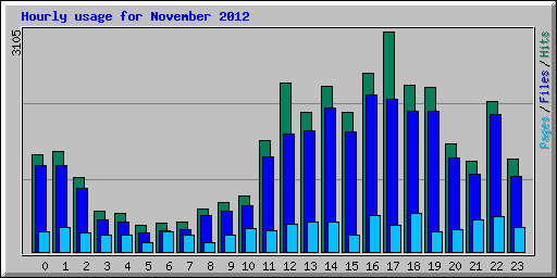 Hourly usage for November 2012