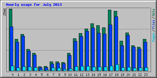 Hourly usage for July 2013